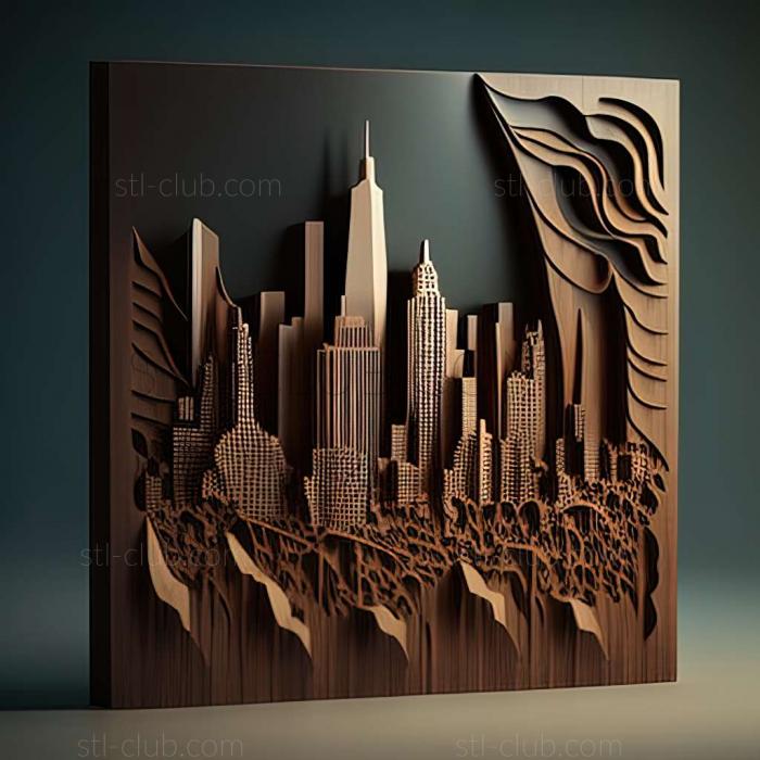 3D model city skyline (STL)